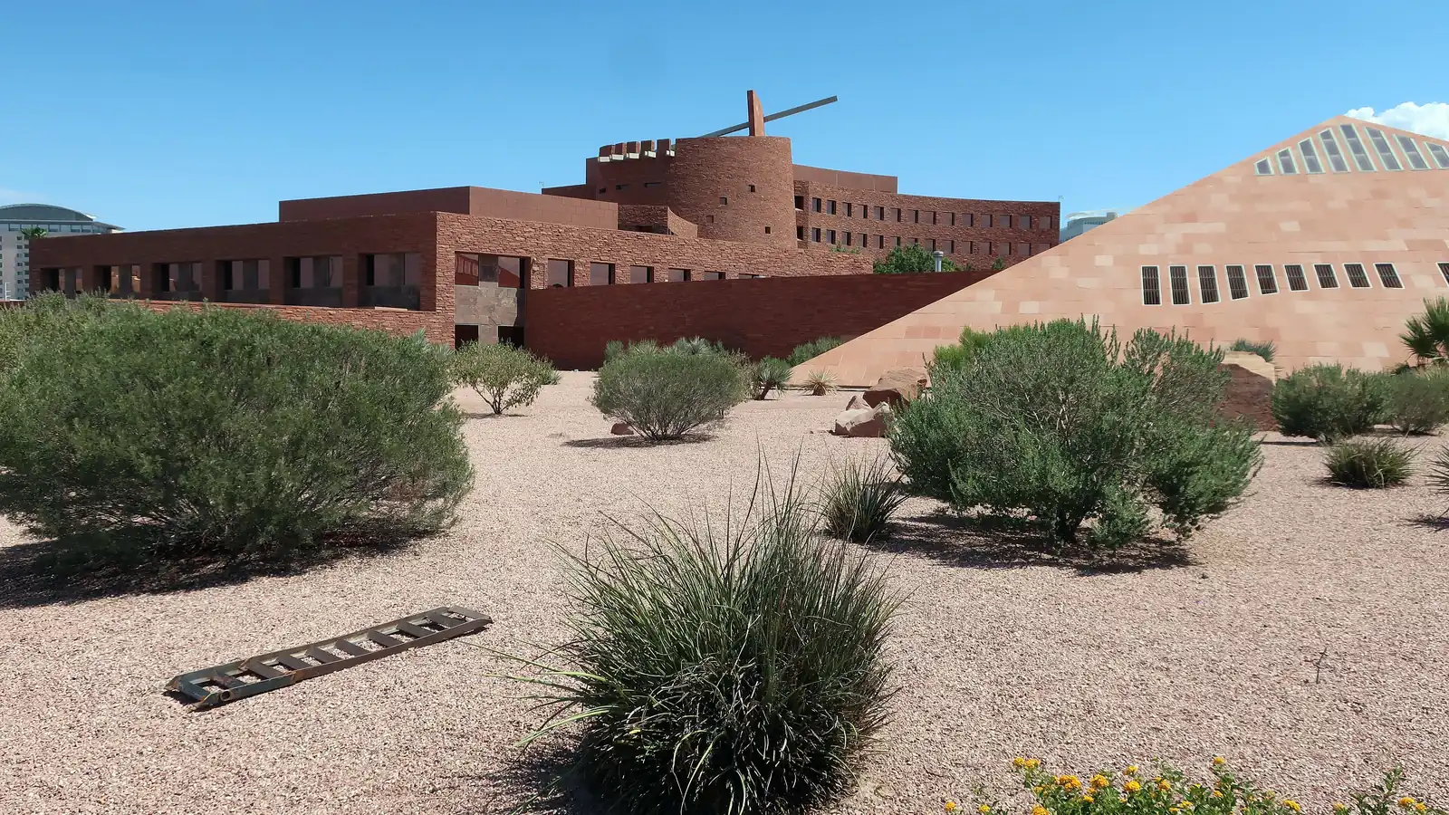 Clark County Government Center in Las Vegas with desert landscaping in the foreground