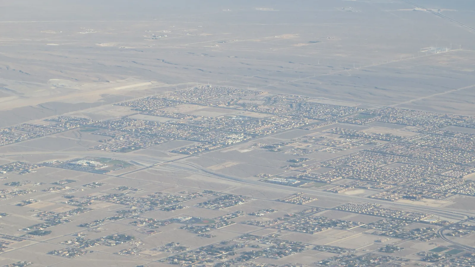 Aerial view of housing developments across the northwest Las Vegas Valley